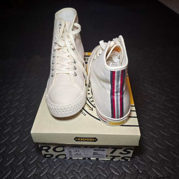 Unisex Hood High Top Canvas Sneakers White/Tan Size 8.5 - Picture 4 of 7